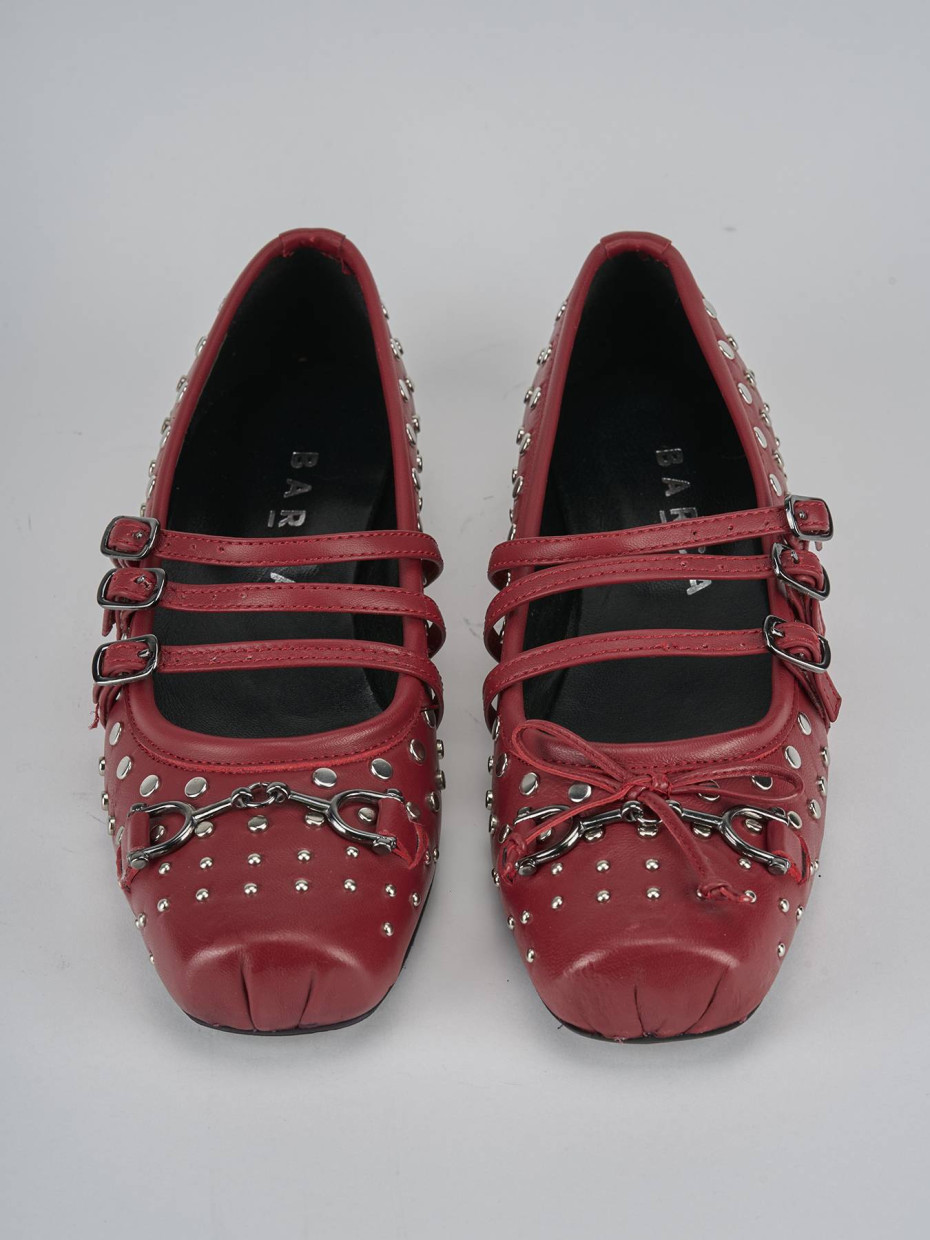 Ballerine tacco 1cm pelle rosso