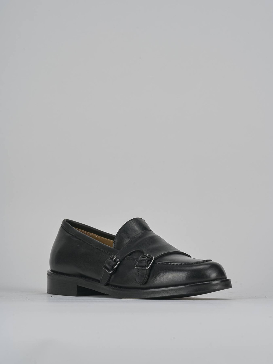 Mocassini tacco 2cm pelle nero