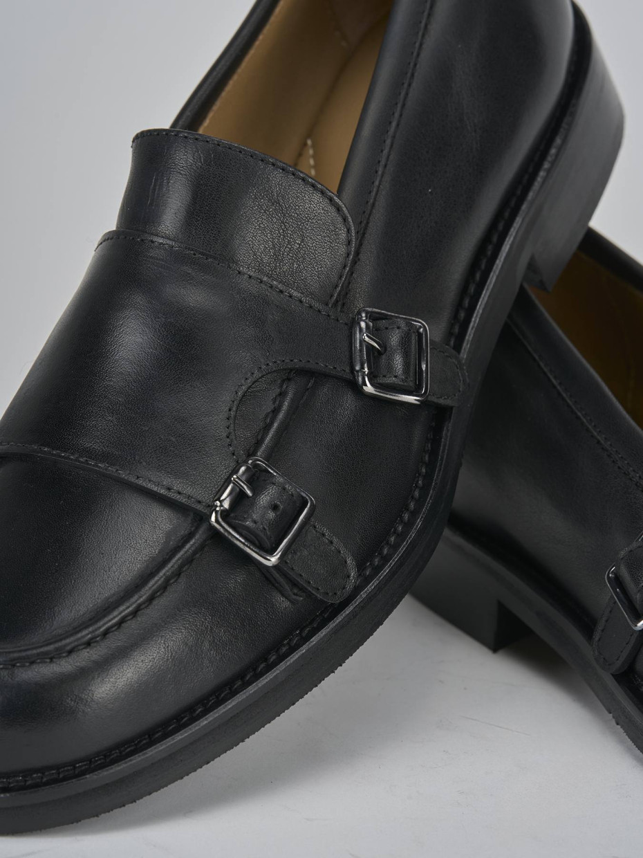 Mocassini tacco 2cm pelle nero