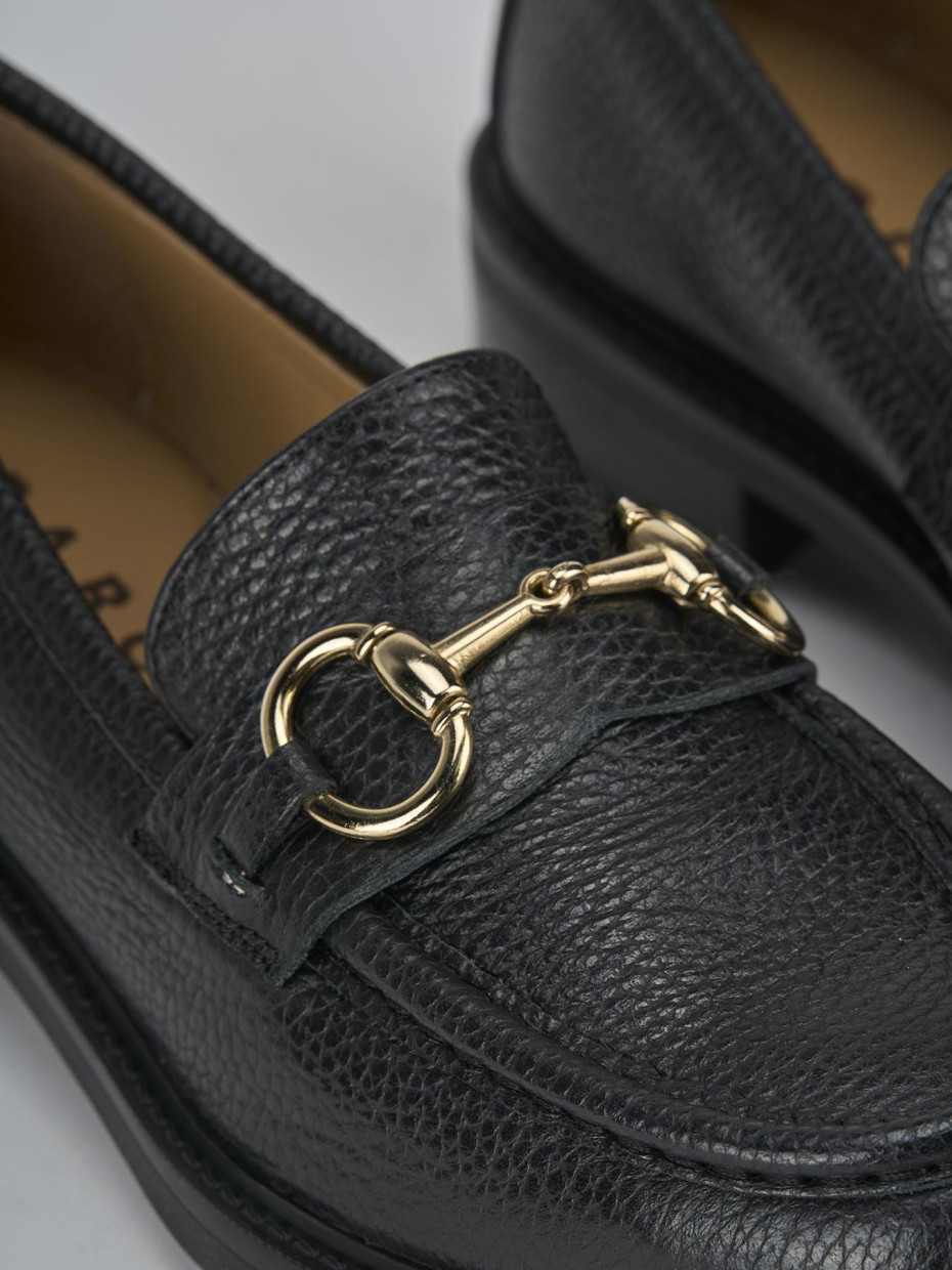 Mocassini tacco 2cm pelle nero