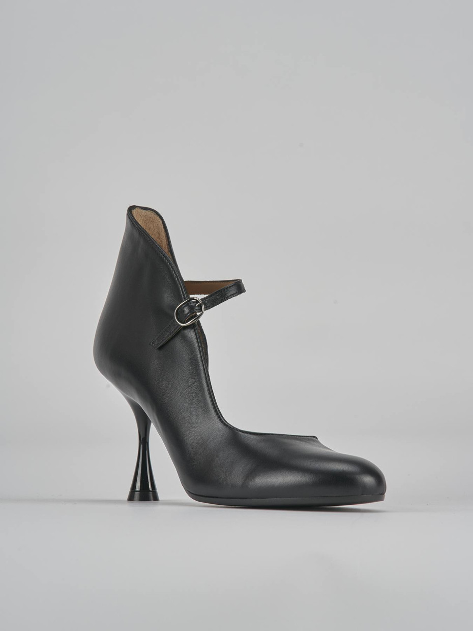 Décolleté e slingback tacco 8cm pelle nero