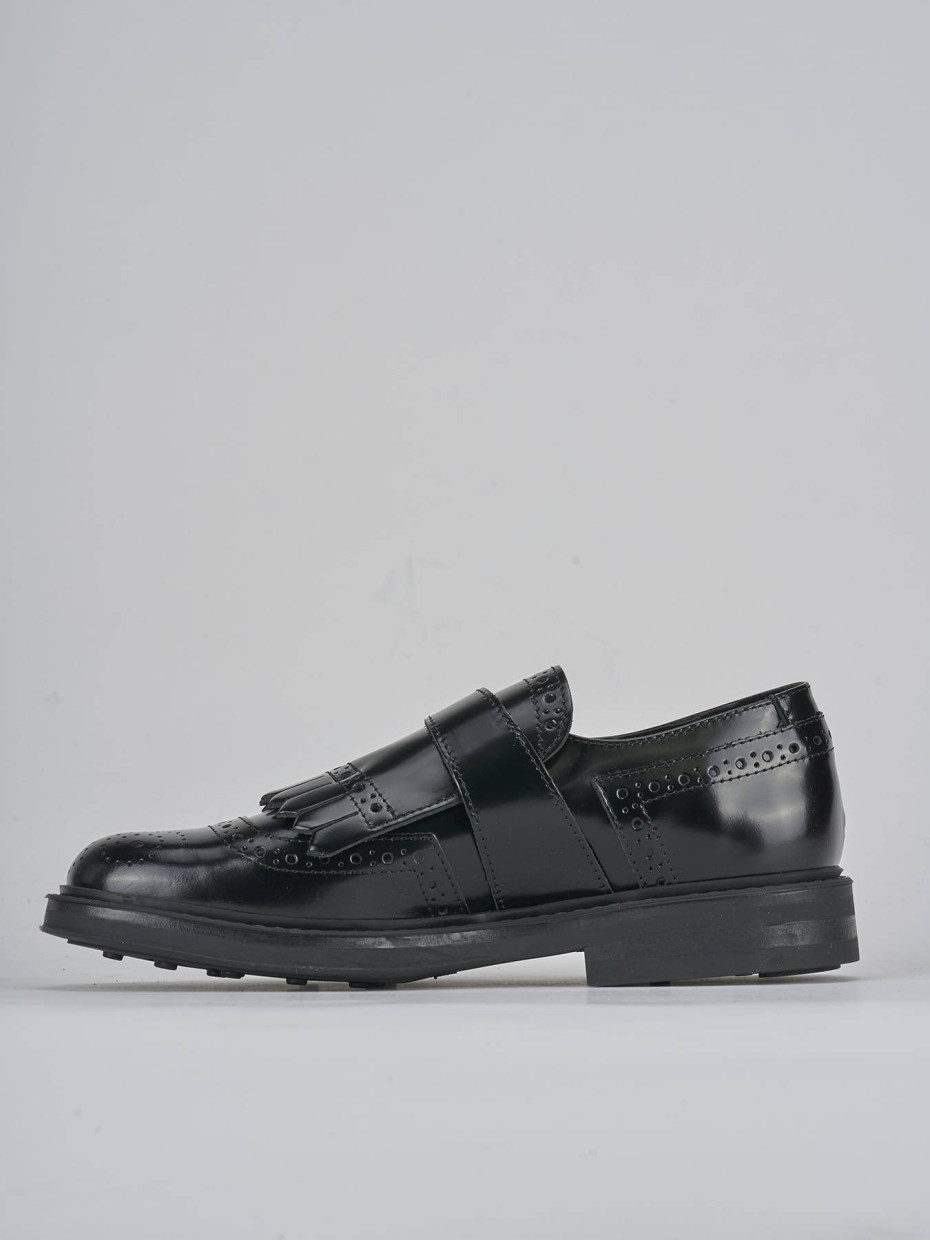 Mocassini tacco 2cm pelle nero