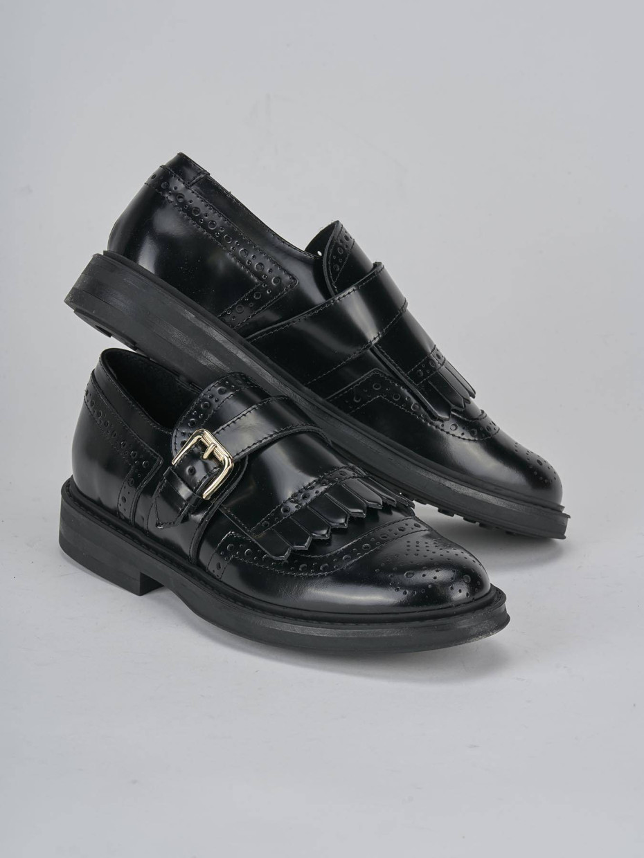 Mocassini tacco 2cm pelle nero