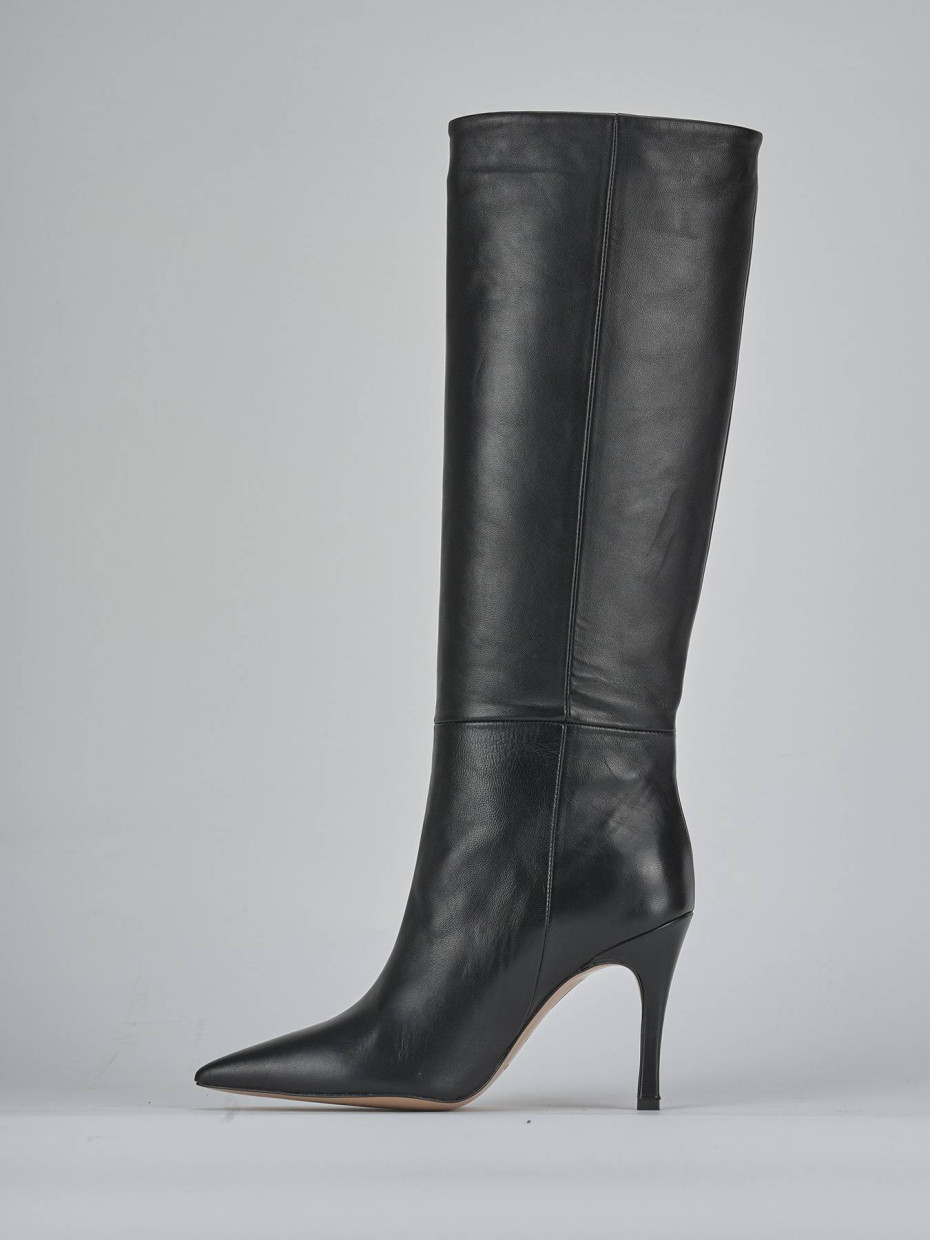 Stivali tacco 9cm pelle nero