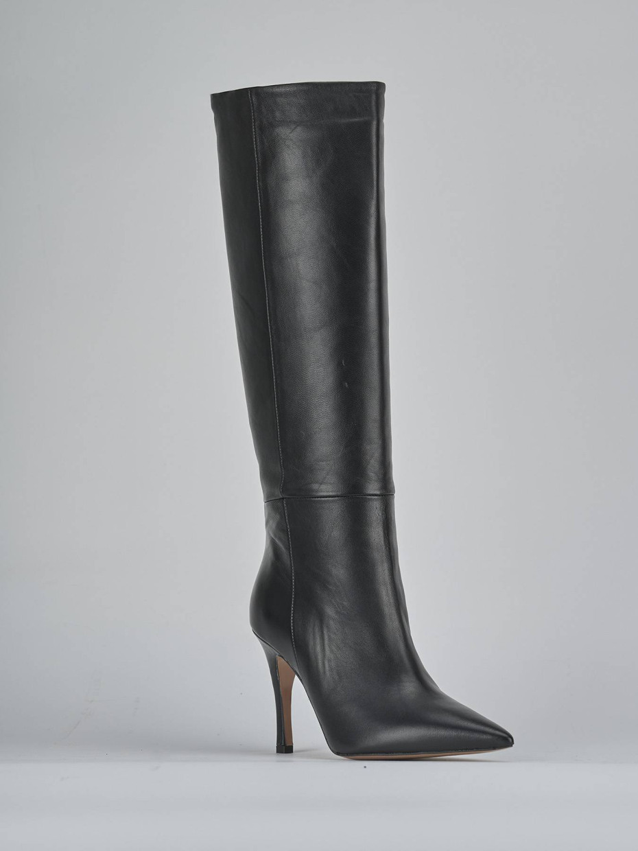 Stivali tacco 9cm pelle nero