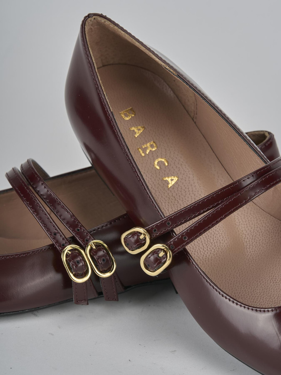 Ballerine tacco 1cm pelle bordo'
