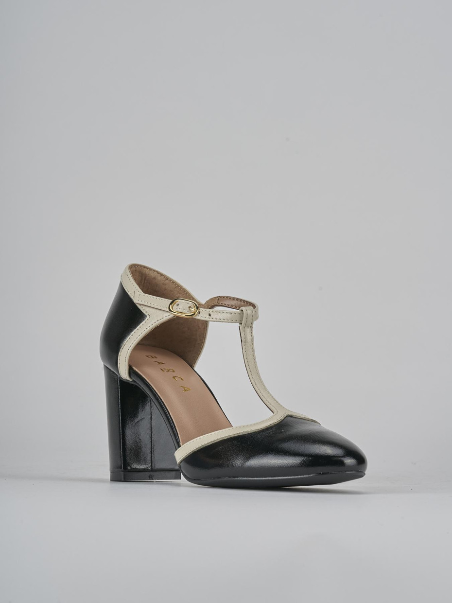 Décolleté e slingback tacco 8cm pelle nero