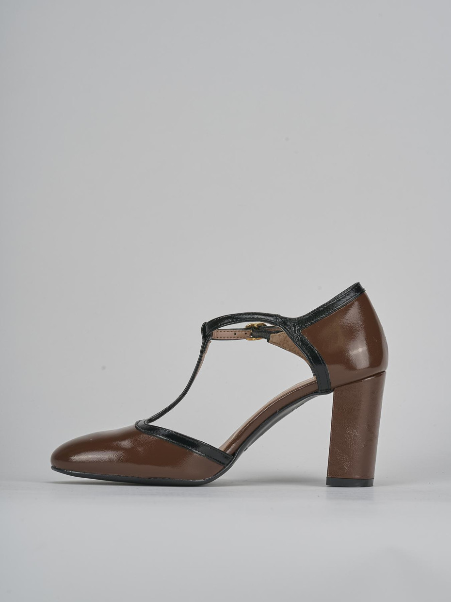 Décolleté e slingback tacco 8cm pelle testa