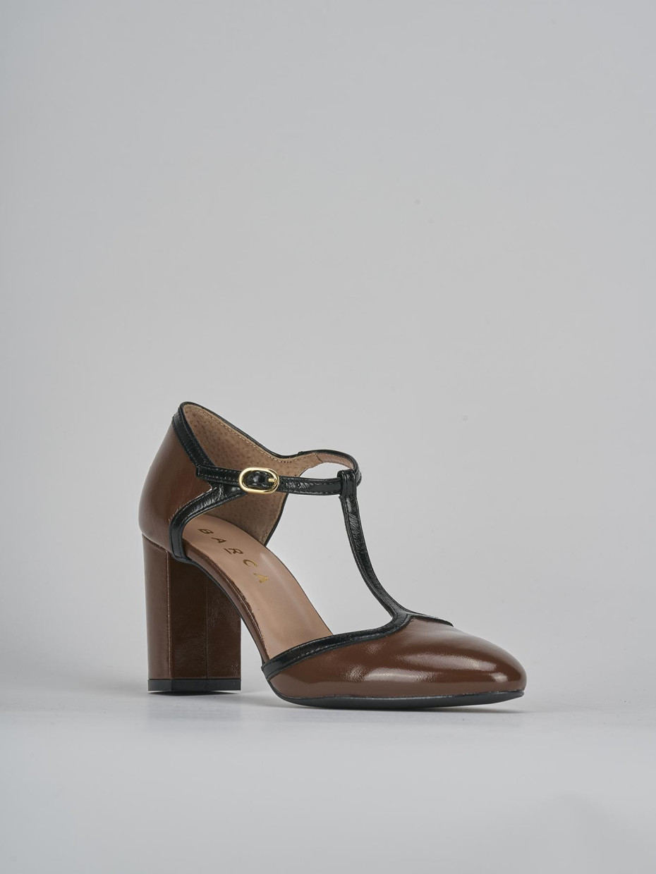 Décolleté e slingback tacco 8cm pelle testa