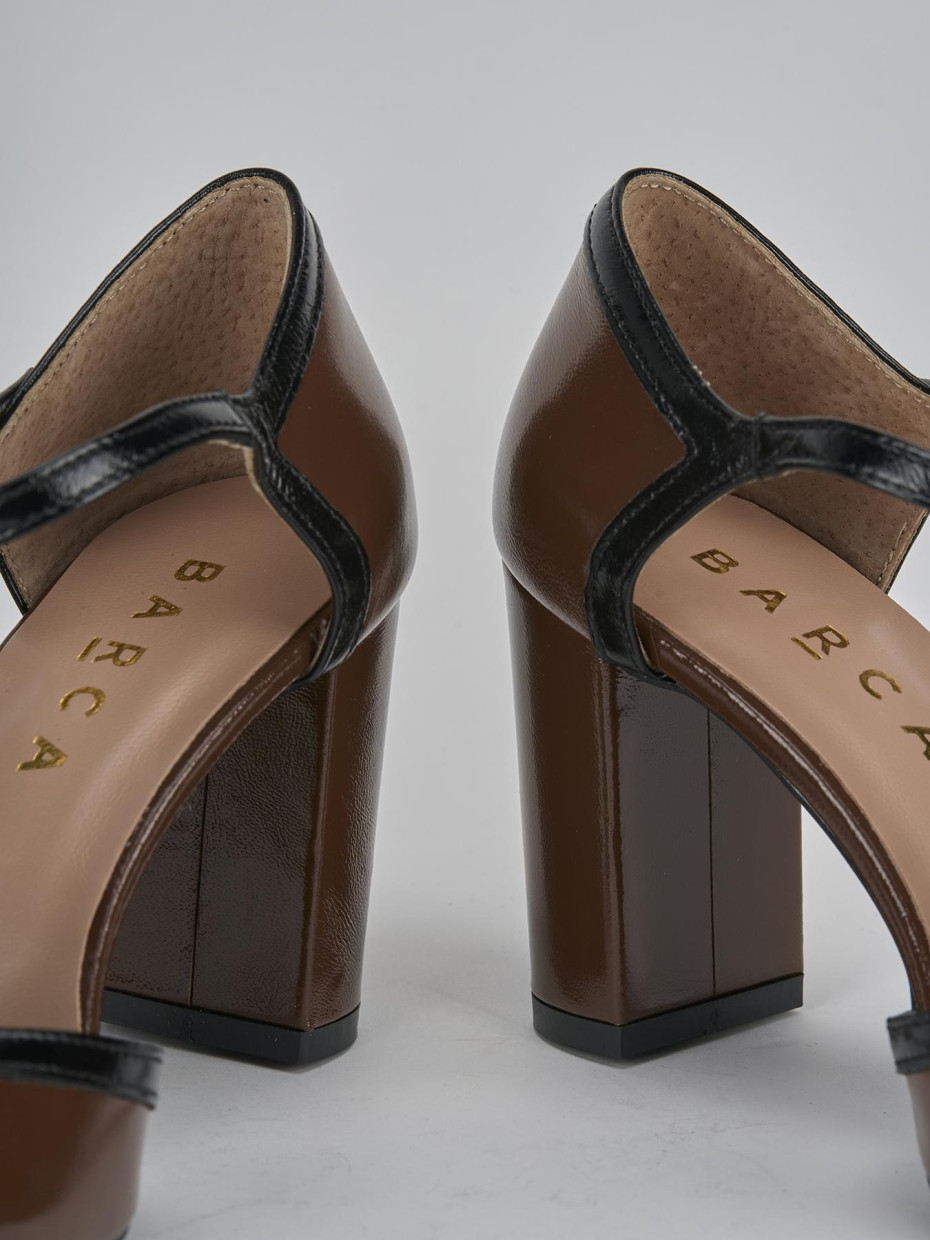Décolleté e slingback tacco 8cm pelle testa