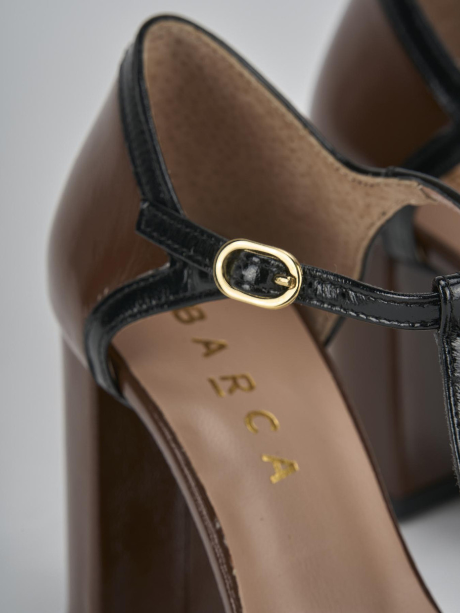 Décolleté e slingback tacco 8cm pelle testa