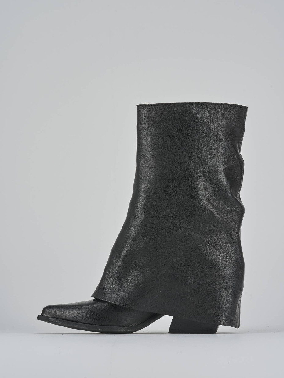 Stivali tacco 7cm pelle nero