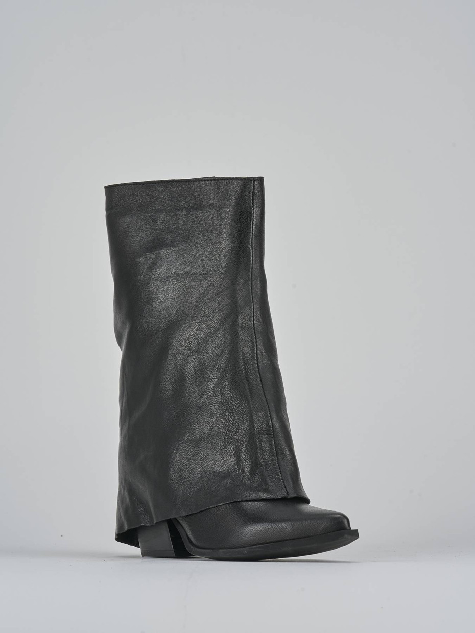 Stivali tacco 7cm pelle nero
