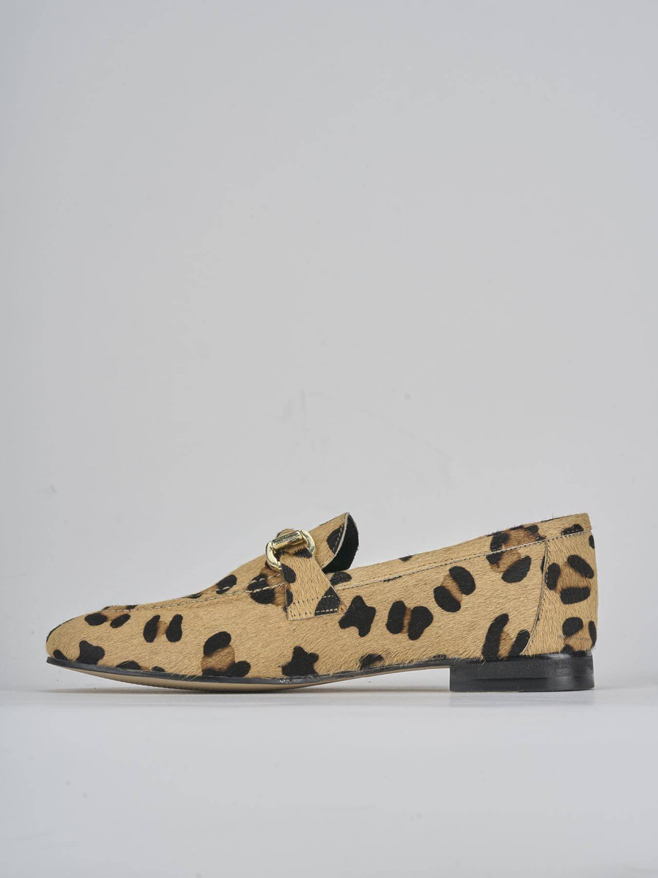 Mocassini tacco 1cm cavallino multicolor