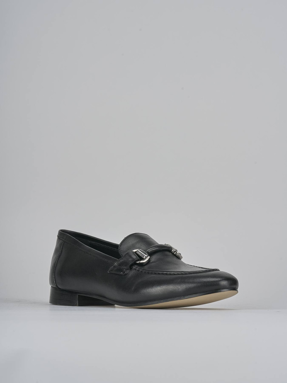 Mocassini tacco 1cm pelle nero