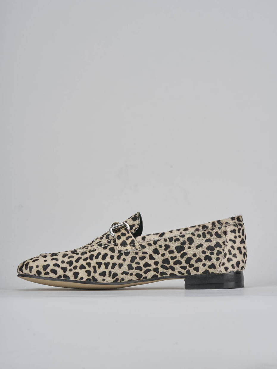 Mocassini tacco 1cm cavallino multicolor
