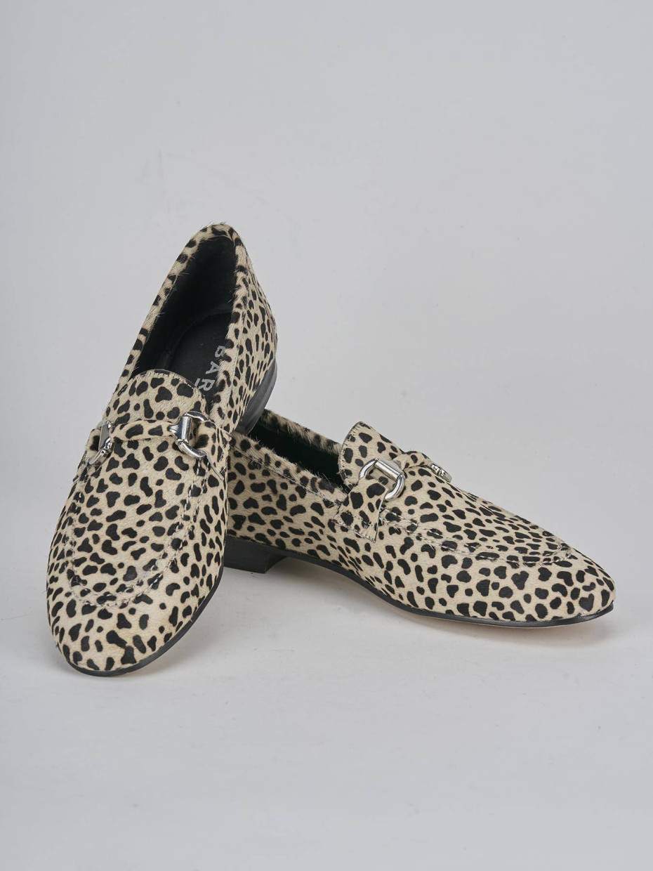 Mocassini tacco 1cm cavallino multicolor
