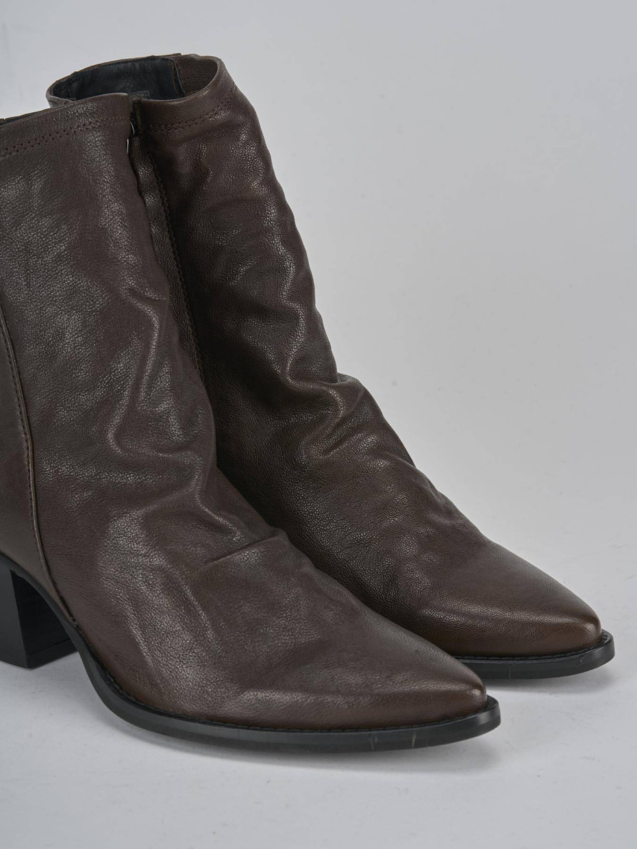 Stivaletti tacco 7cm pelle testa
