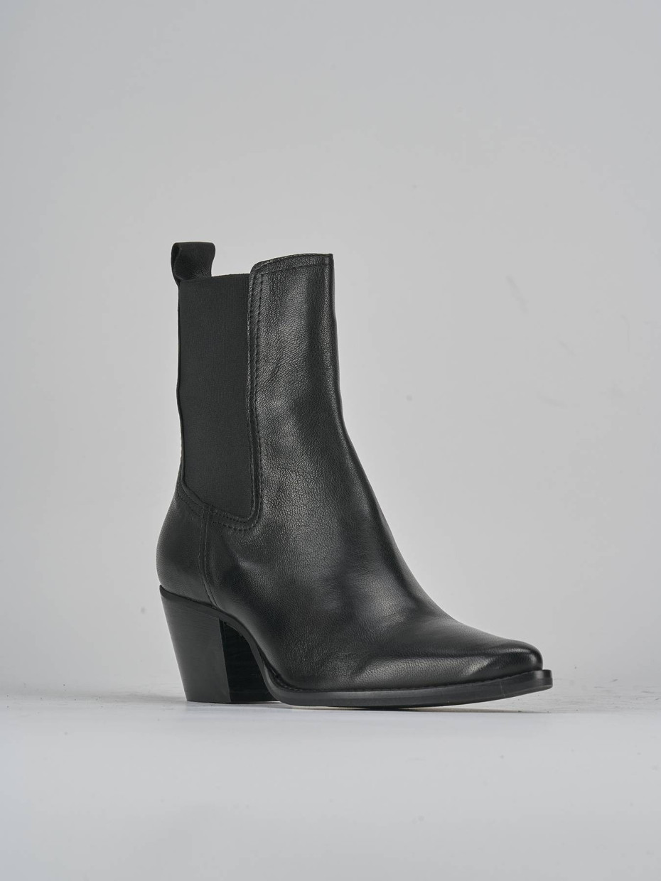 Stivaletti tacco 7cm pelle nero Barca Stores