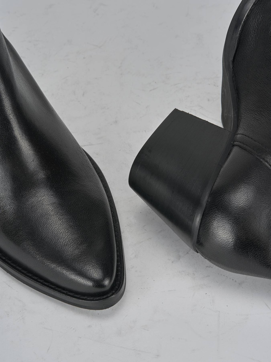 Stivaletti tacco 7cm pelle nero