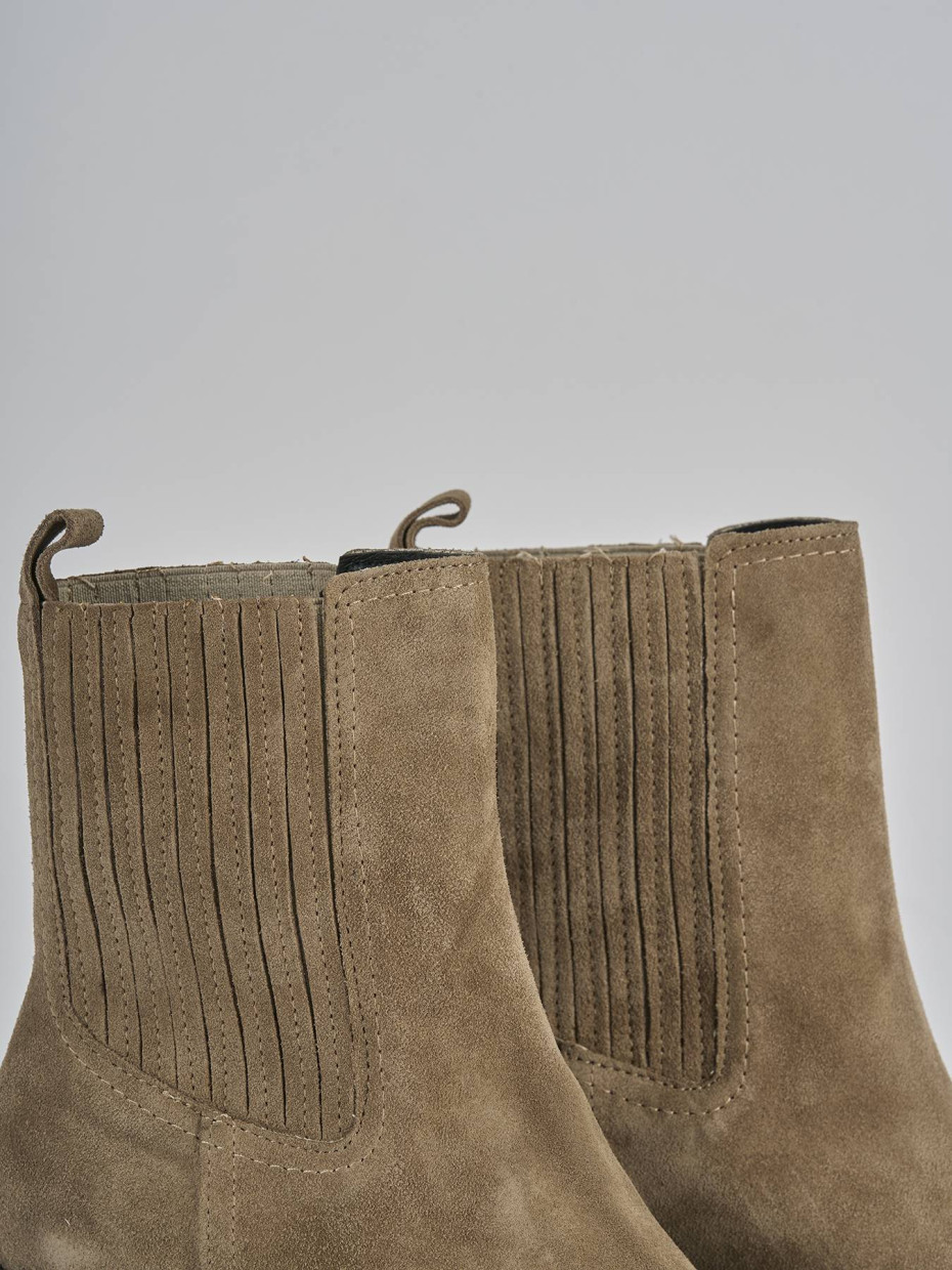 Stivaletti tacco 7cm camoscio marrone