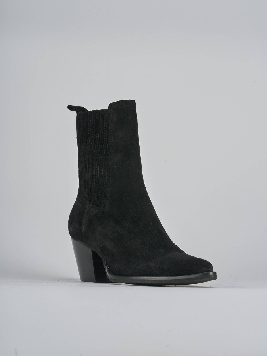 Stivaletti tacco 7cm camoscio nero Barca Stores