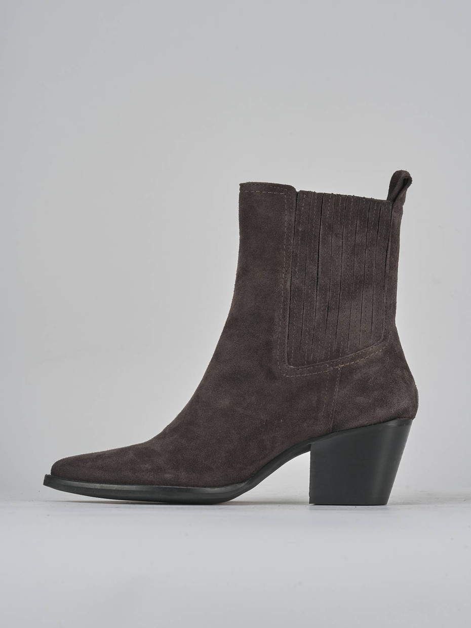 Stivaletti tacco 7cm camoscio testa