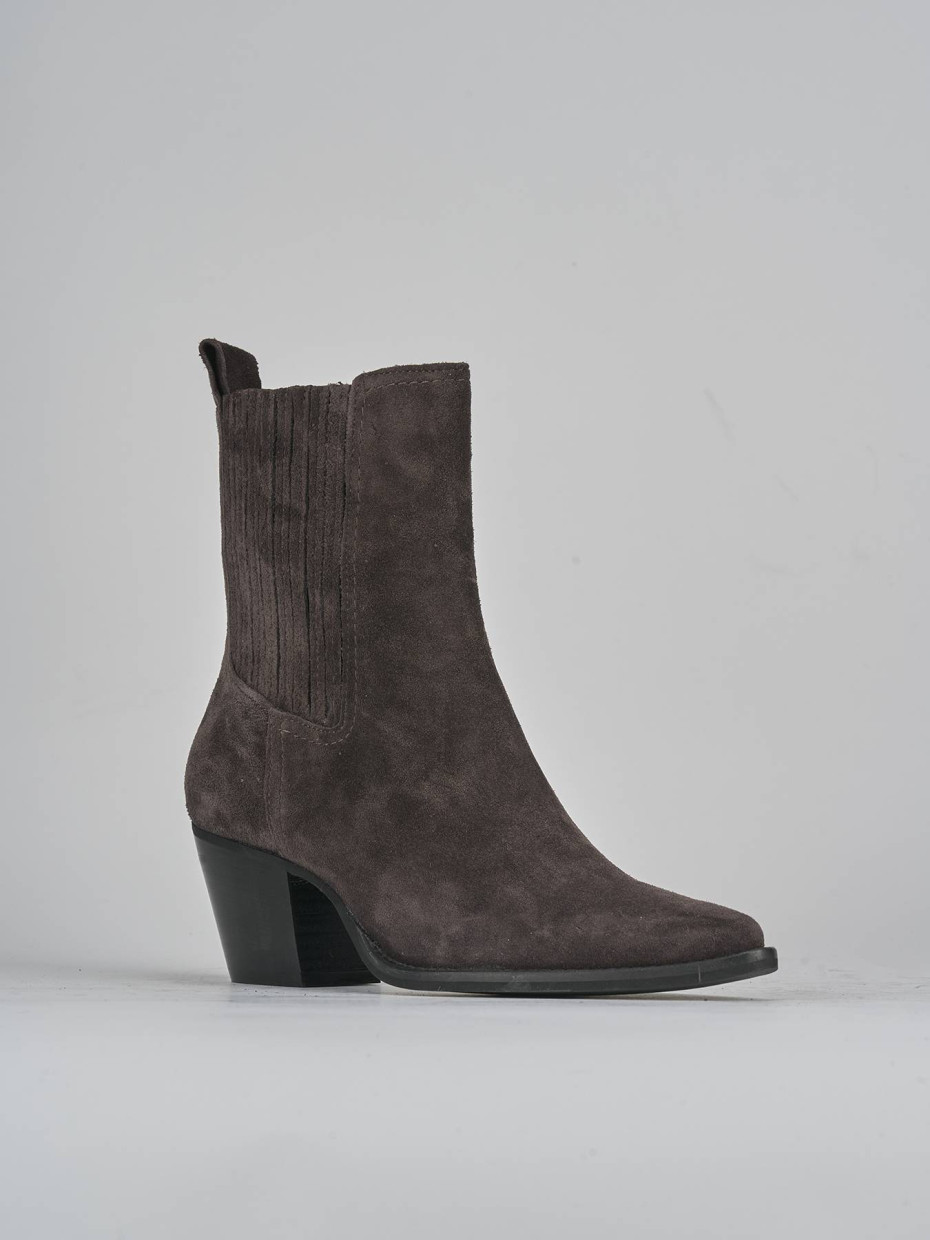 Stivaletti tacco 7cm camoscio testa