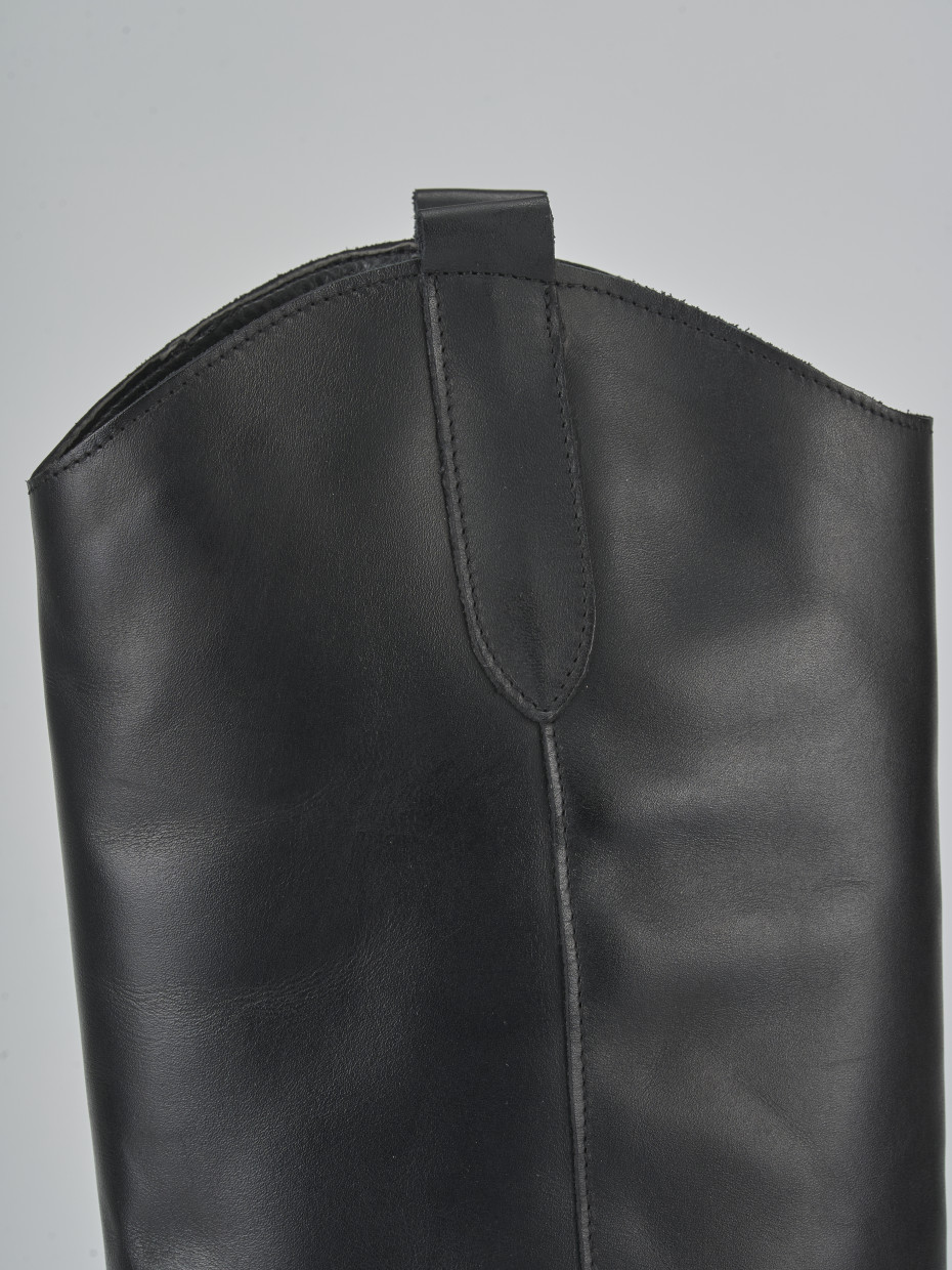 Stivali tacco 7cm pelle nero