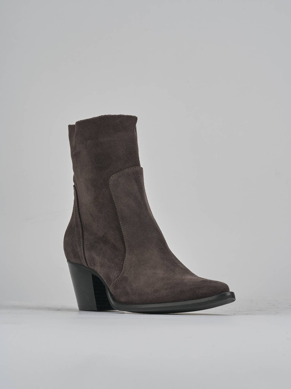 Stivaletti tacco 7cm camoscio testa