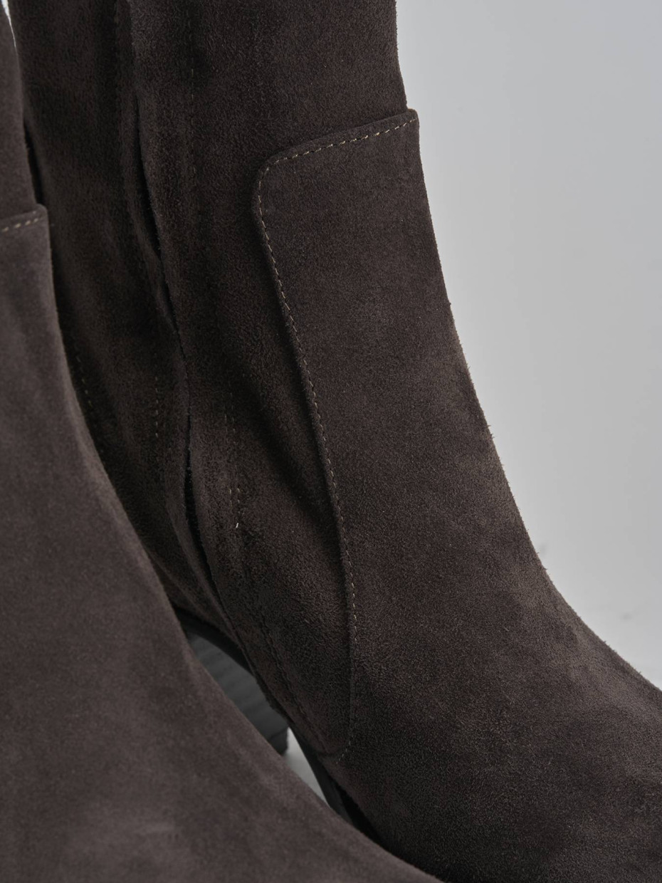 Stivaletti tacco 7cm camoscio testa