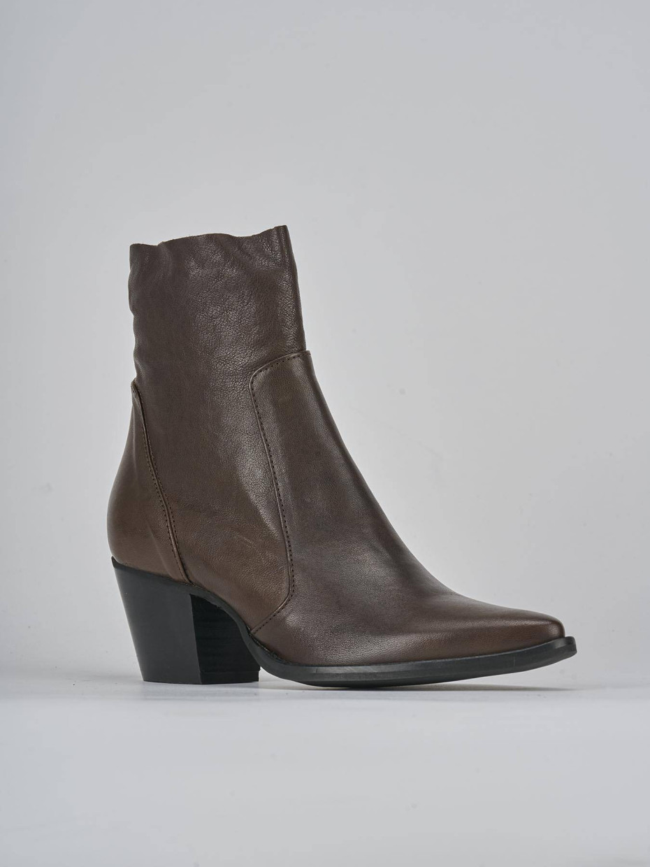 Stivaletti tacco 7cm pelle testa