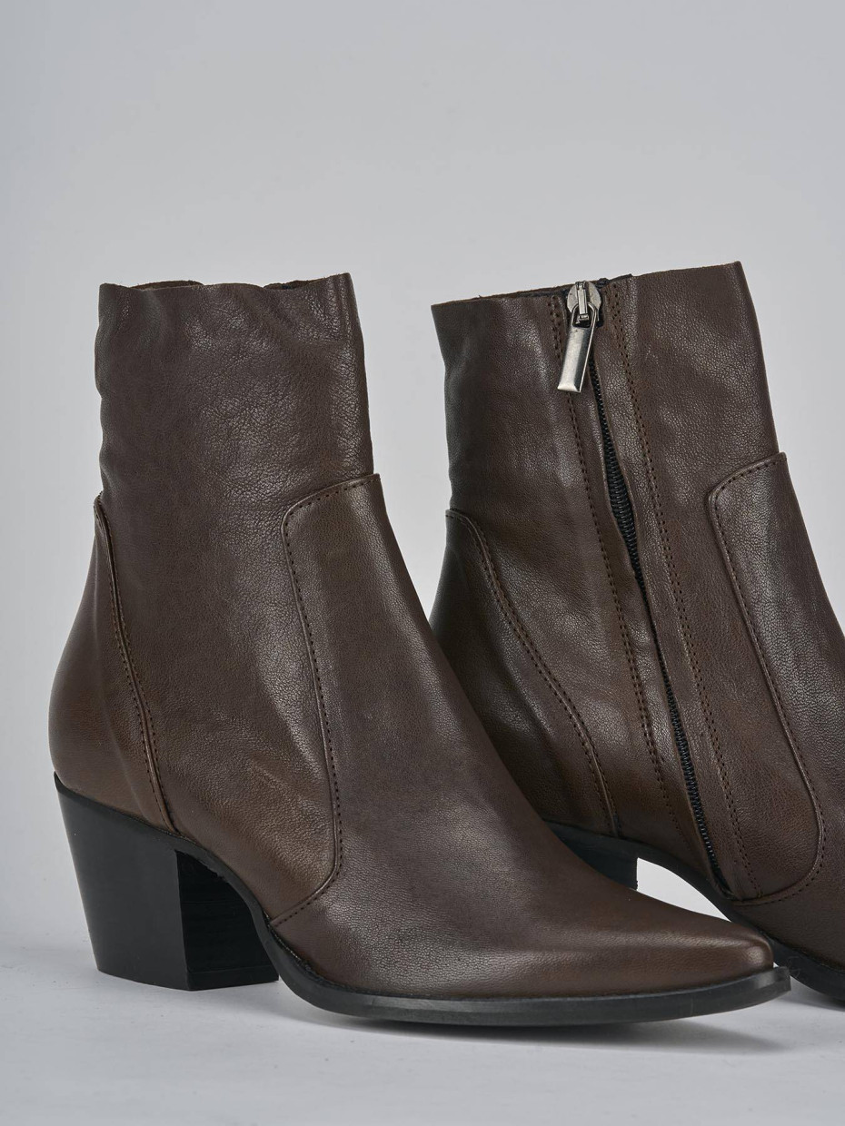 Stivaletti tacco 7cm pelle testa