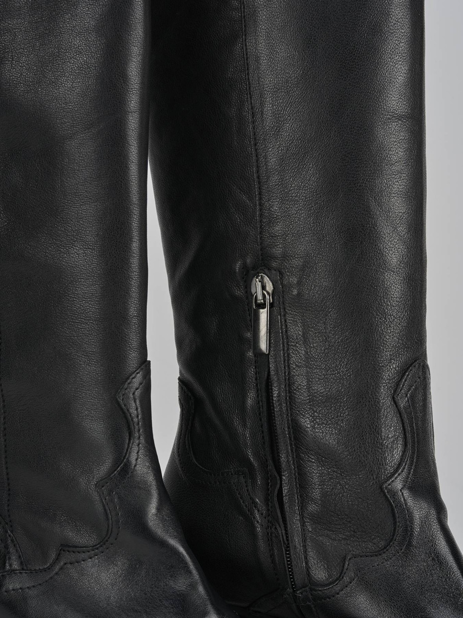 Stivali tacco 7cm pelle nero