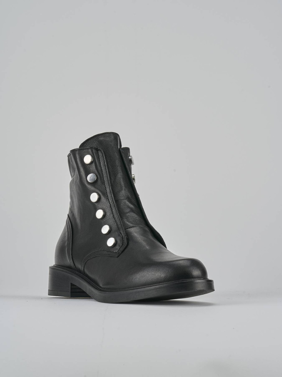 Anfibi tacco 2cm pelle nero