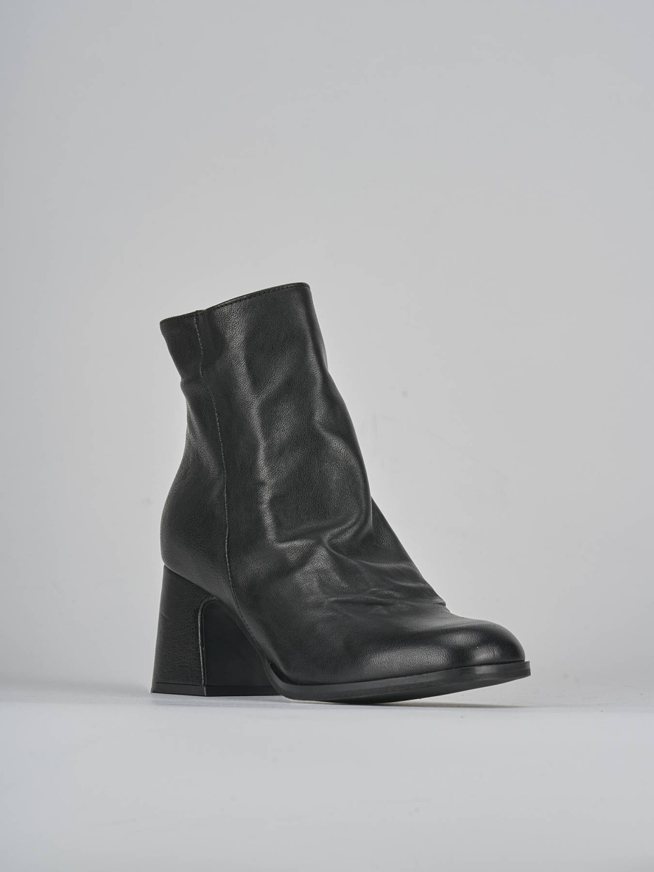 Stivaletti tacco 7cm pelle nero Barca Stores
