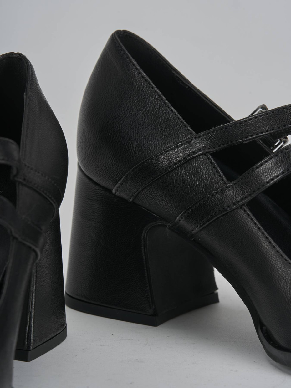 Décolleté e slingback tacco 7cm pelle nero