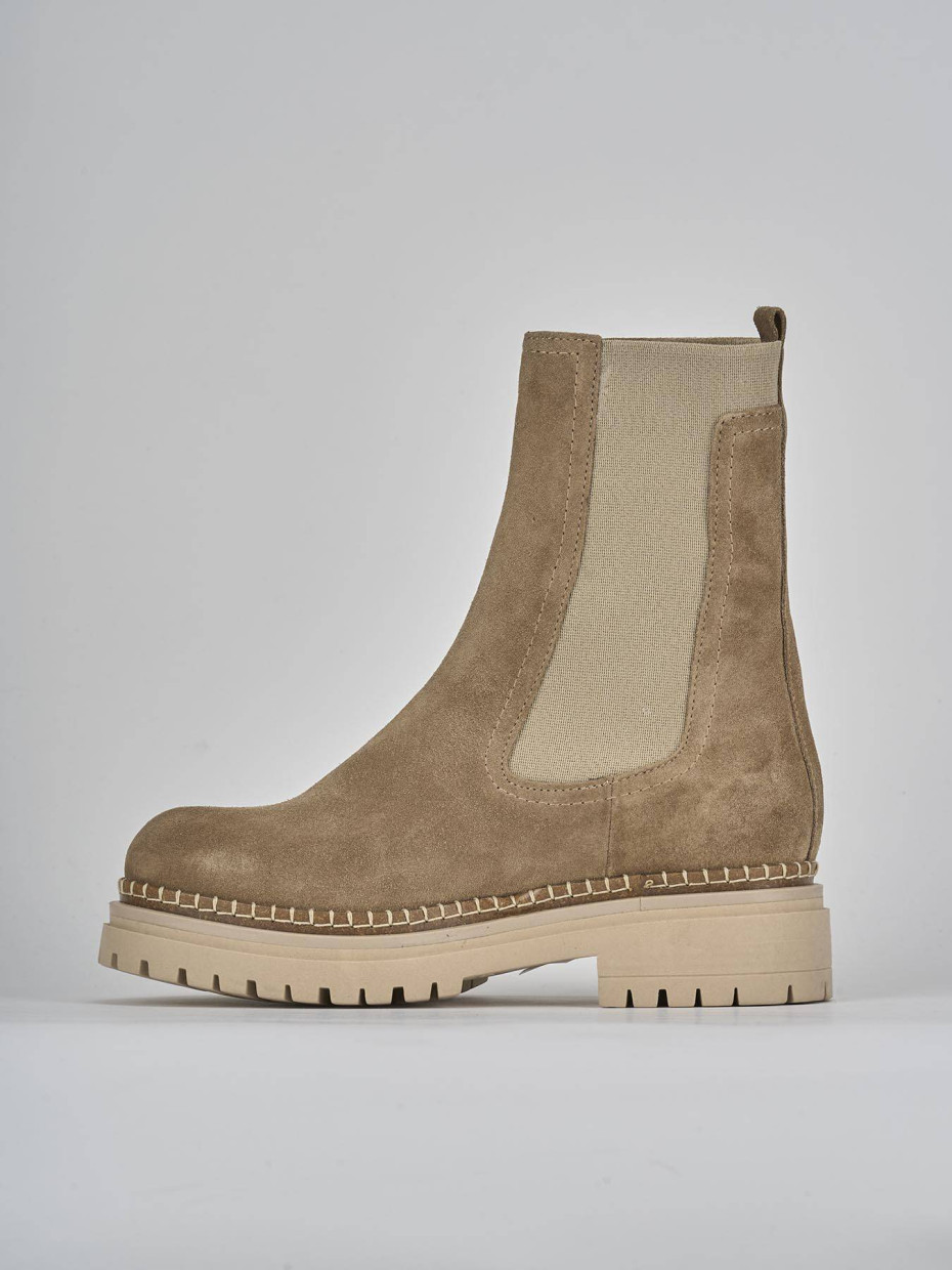 Stivaletti tacco 3cm camoscio marrone