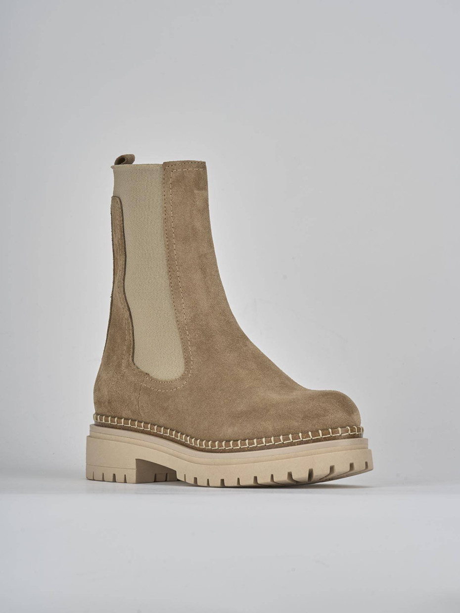 Stivaletti tacco 3cm camoscio marrone