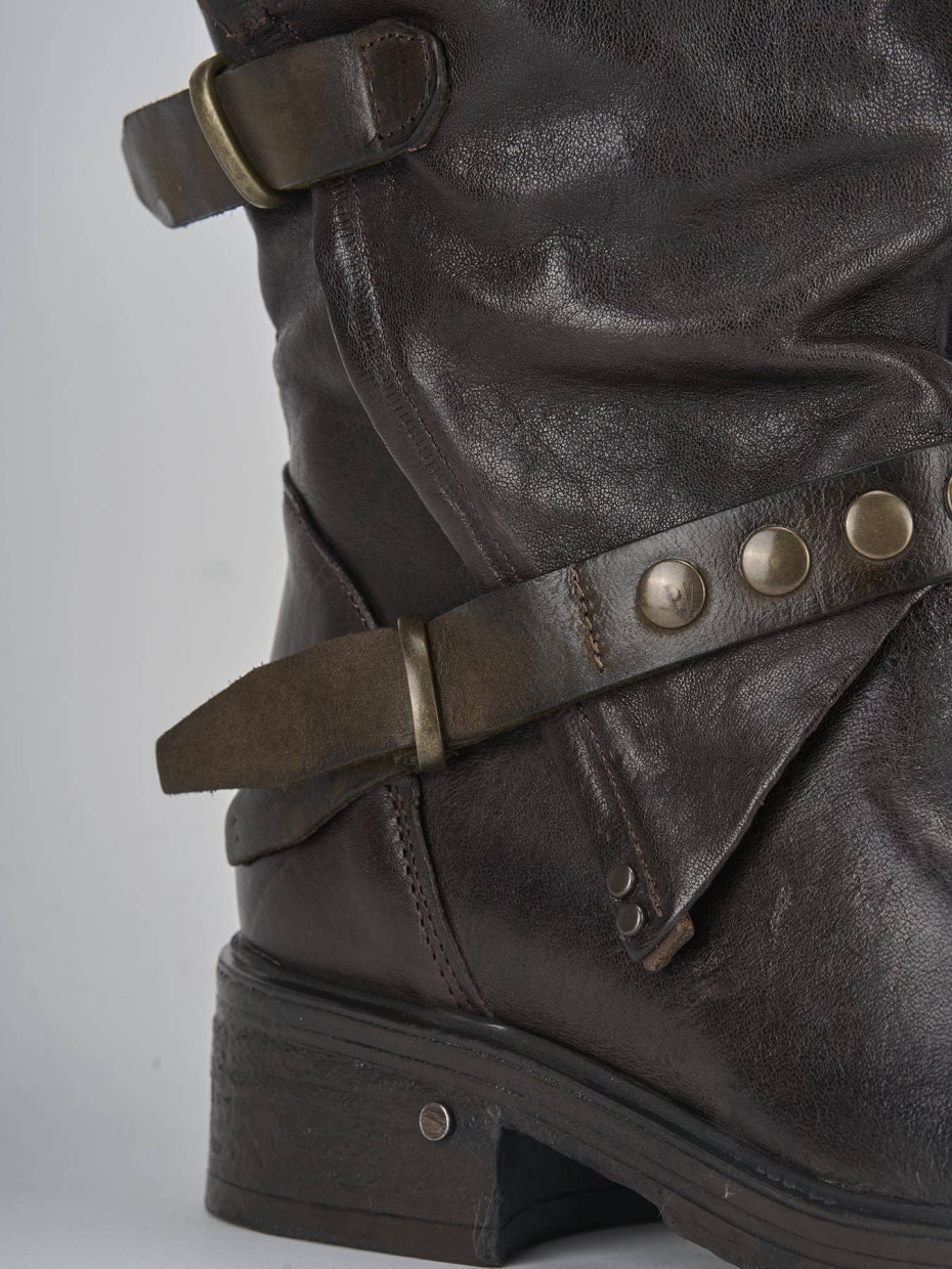 Stivaletti tacco 3cm pelle testa