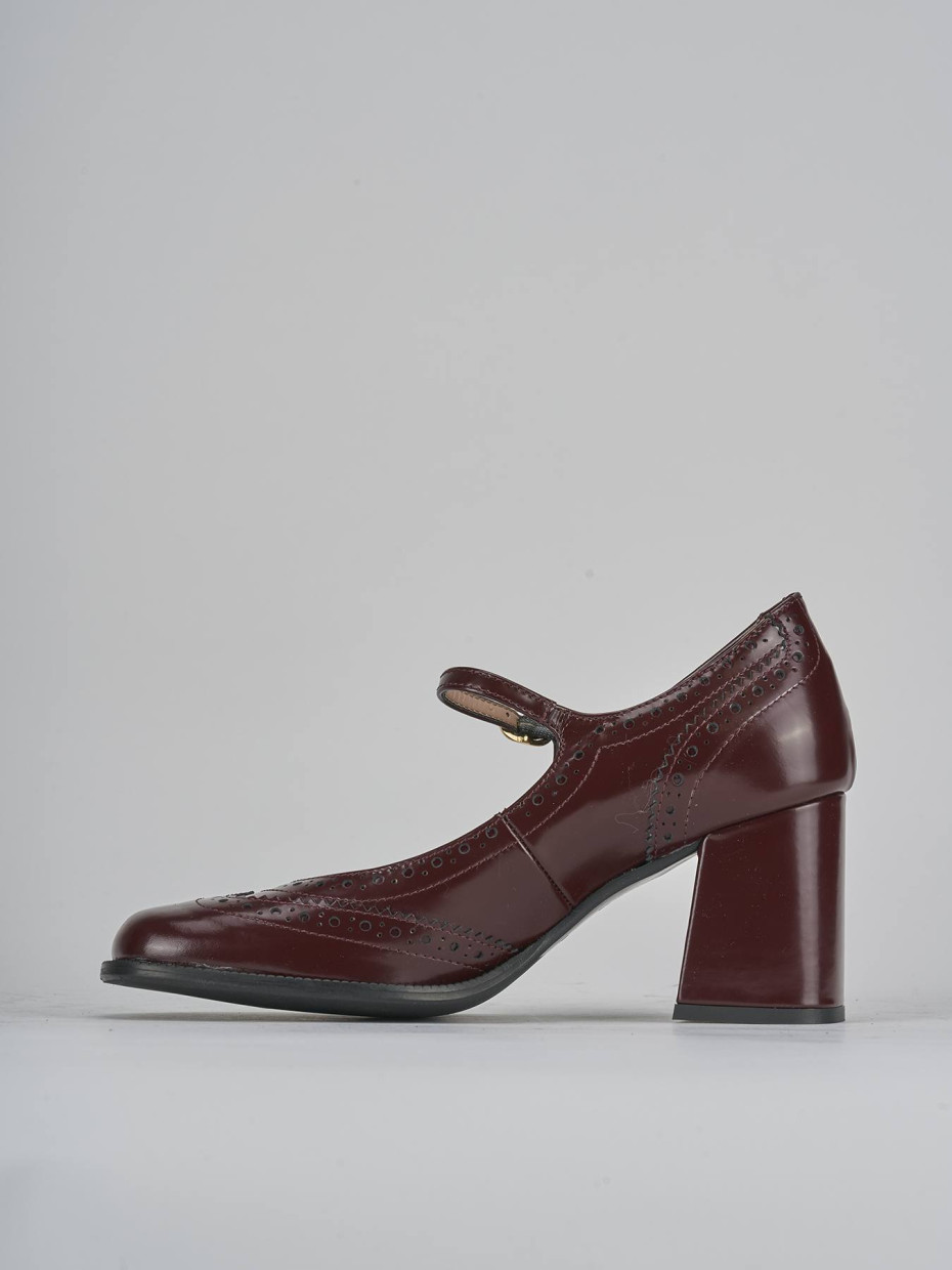 Décolleté e slingback tacco 8cm pelle bordo'