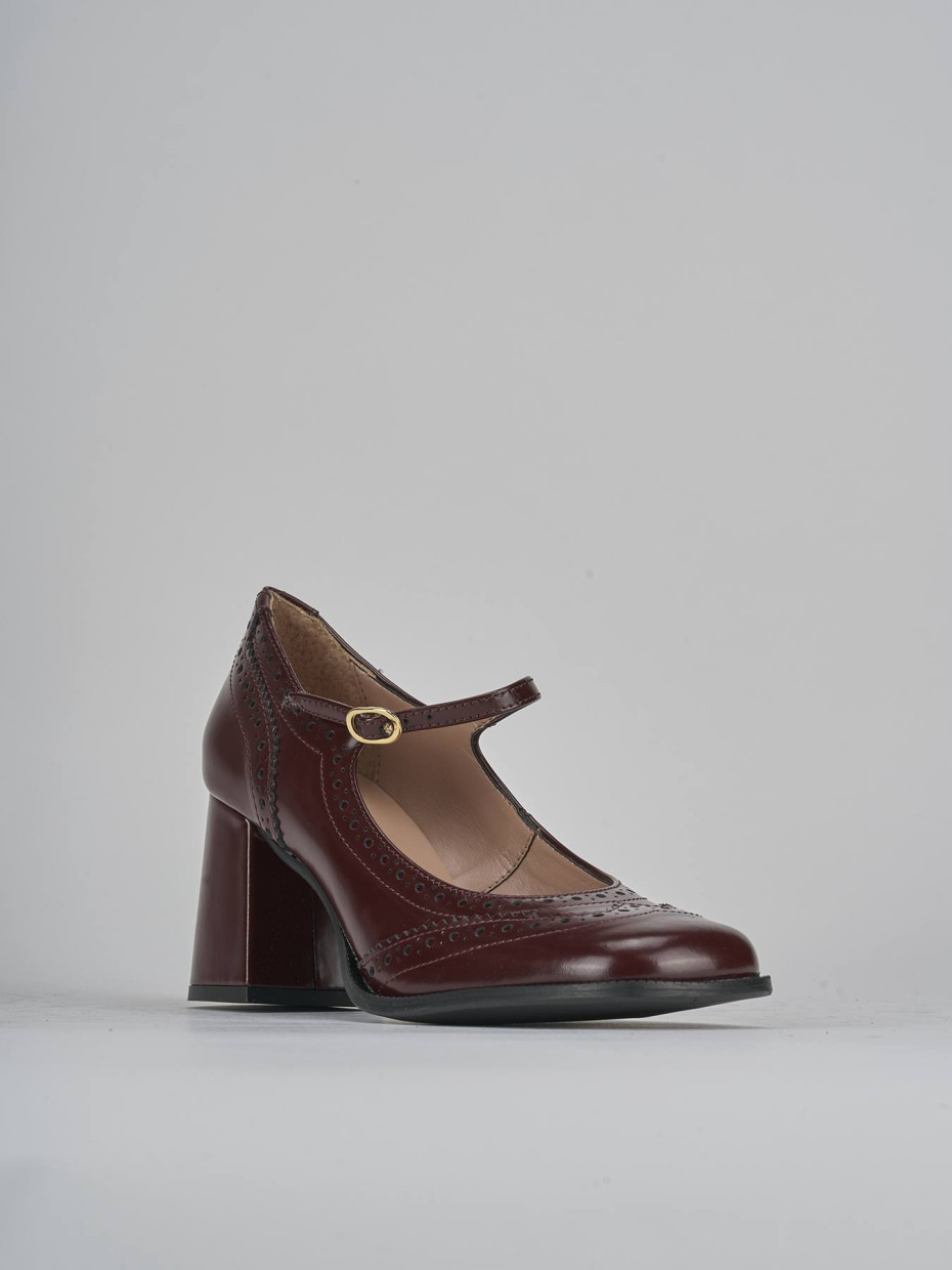 Décolleté e slingback tacco 8cm pelle bordo'