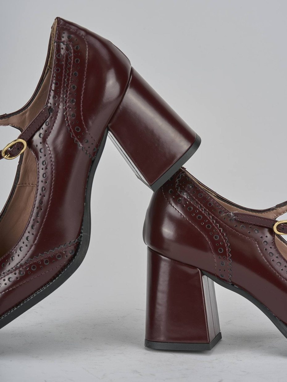 Décolleté e slingback tacco 8cm pelle bordo'
