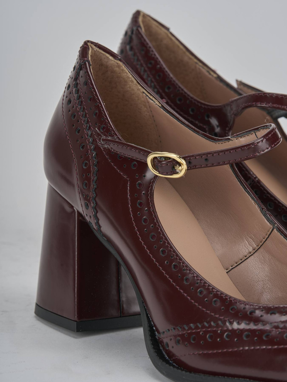 Décolleté e slingback tacco 8cm pelle bordo'