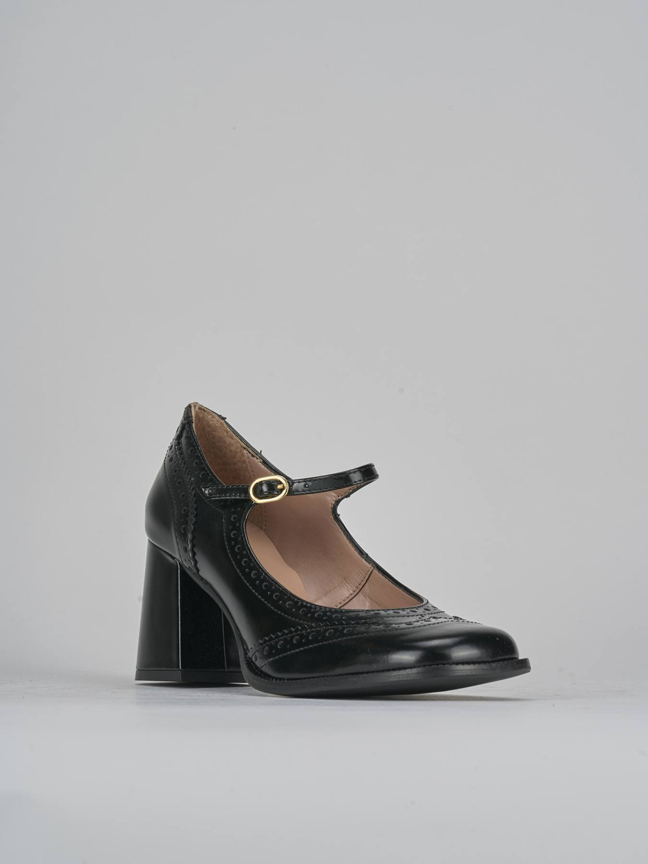 Décolleté e slingback tacco 8cm pelle nero