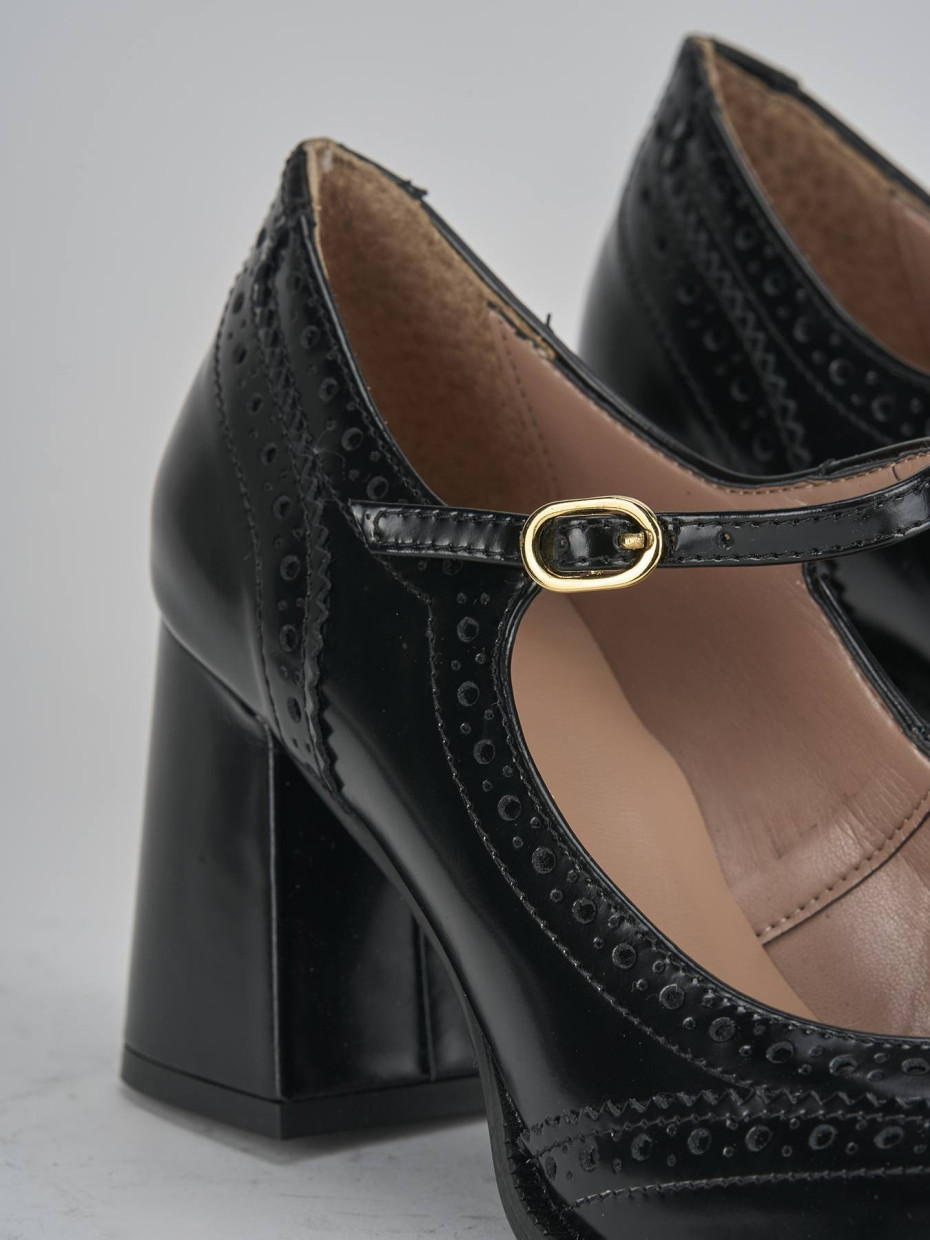Décolleté e slingback tacco 8cm pelle nero
