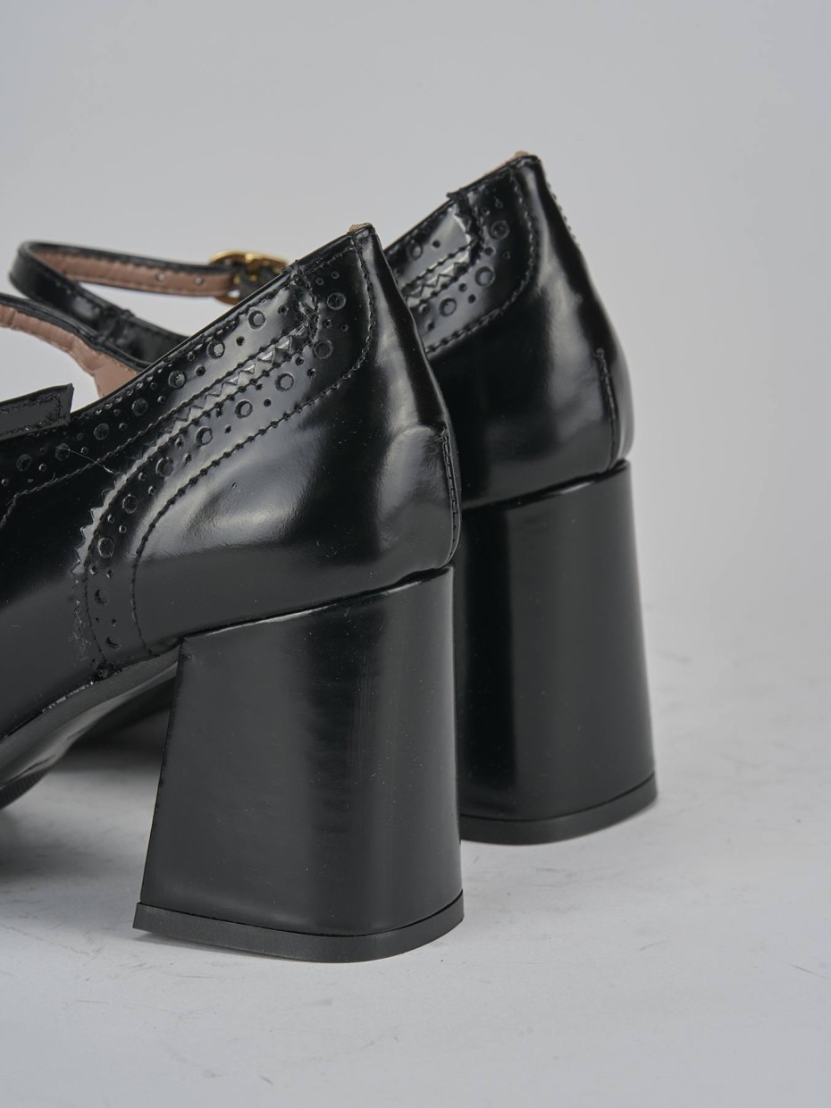 Décolleté e slingback tacco 8cm pelle nero