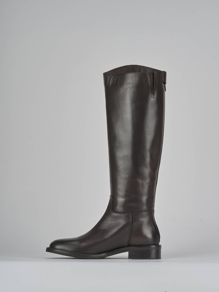 Stivali tacco 3cm pelle testa