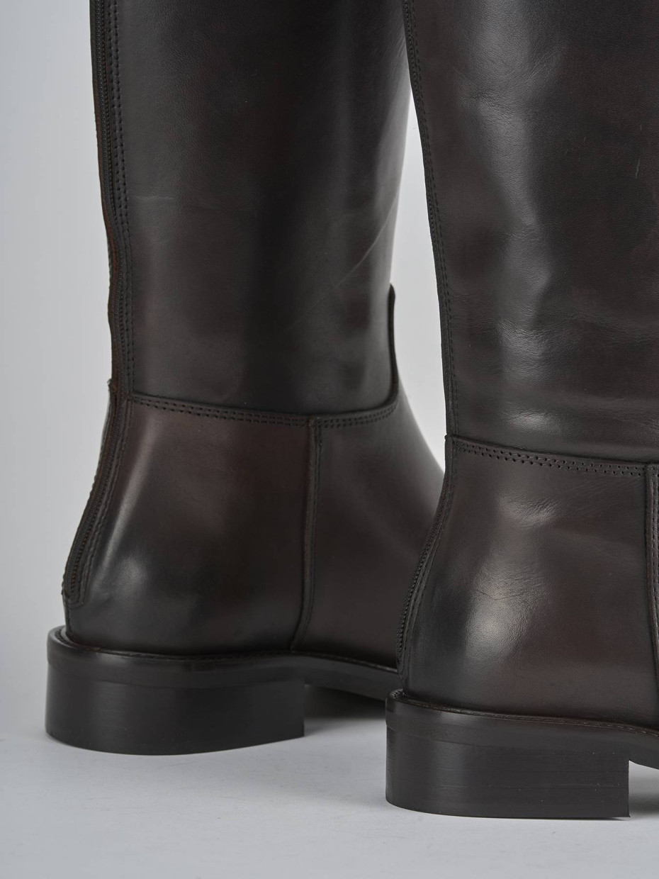 Stivali tacco 3cm pelle testa