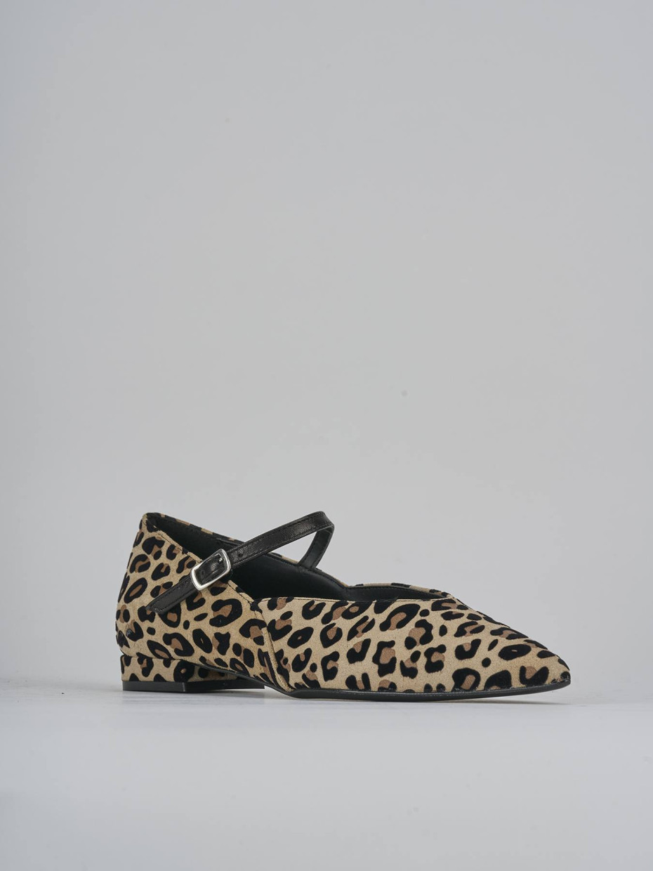 Ballerine tacco 2cm pelle multicolor